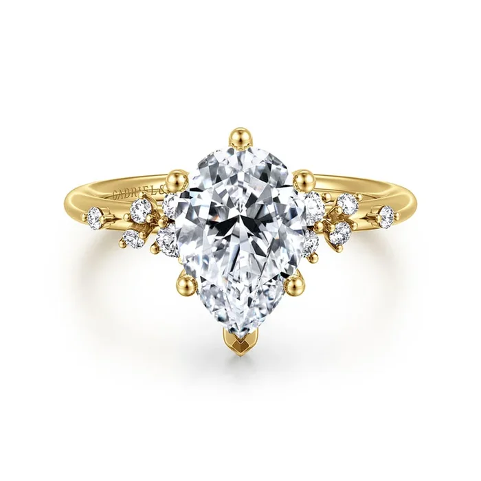 14K Yellow Gold ‘Reena’ Classic Pear Engagement Ring