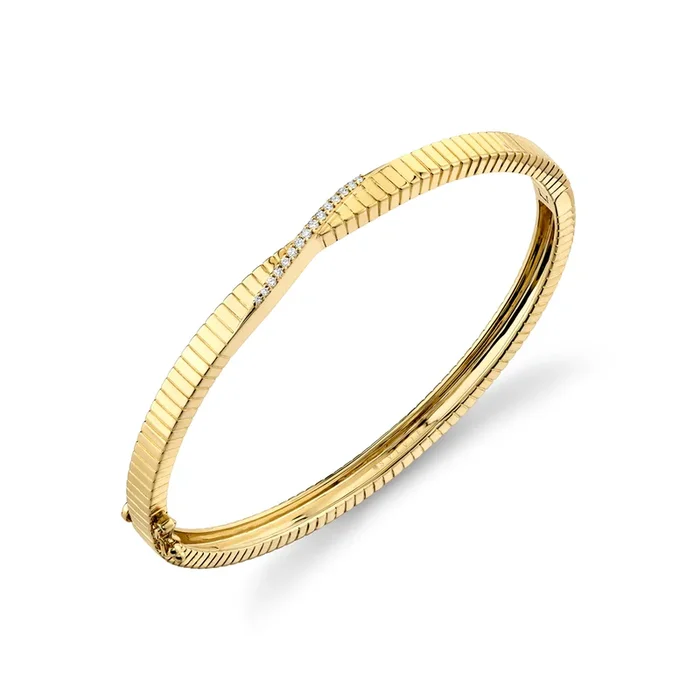 14K Yellow Gold Diamond Bangle Bracelet