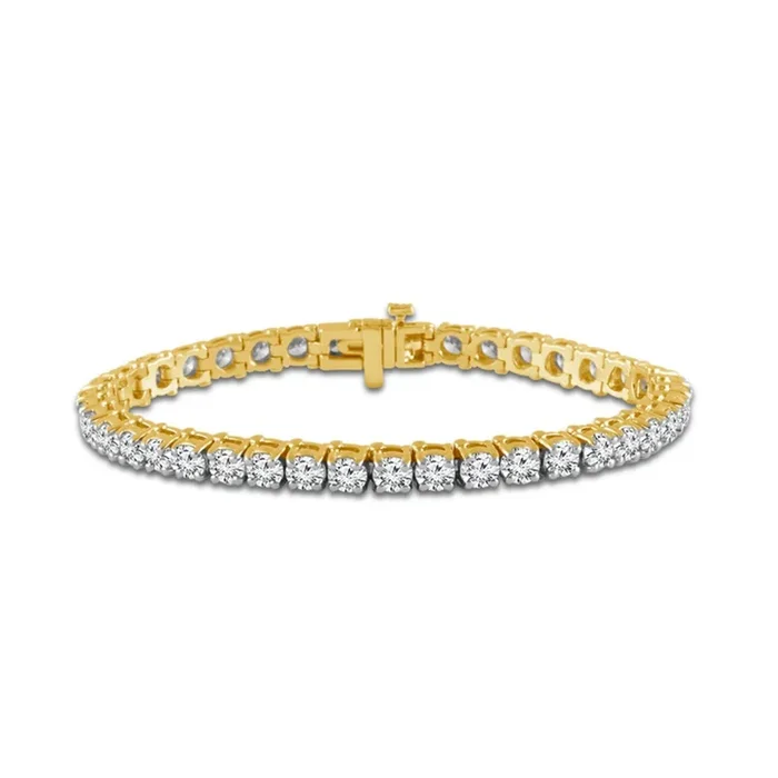 14K Yellow Gold Diamond Tennis Bracelet