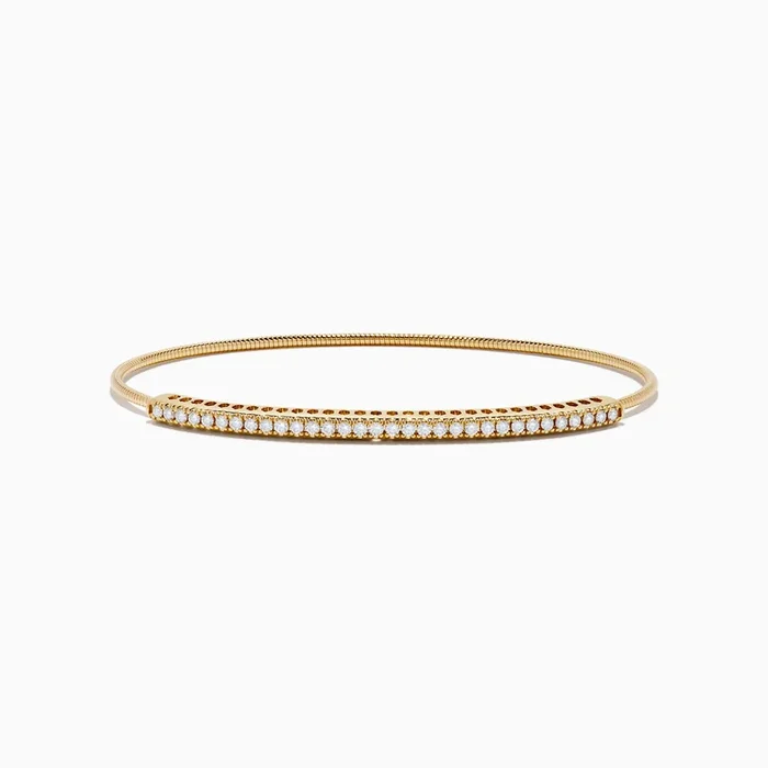 14K Yellow Gold Flexible Diamond Bangle