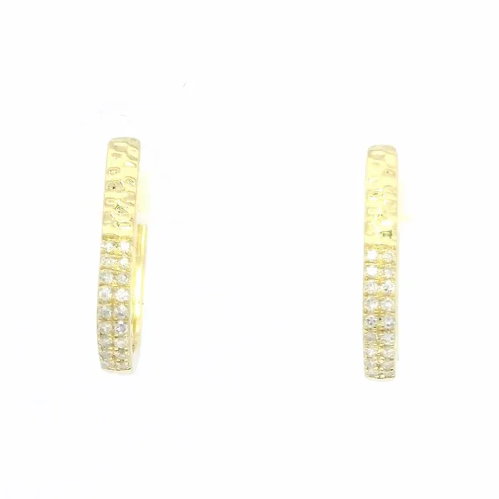 14K Yellow Gold Pavé Diamond Small Earrings