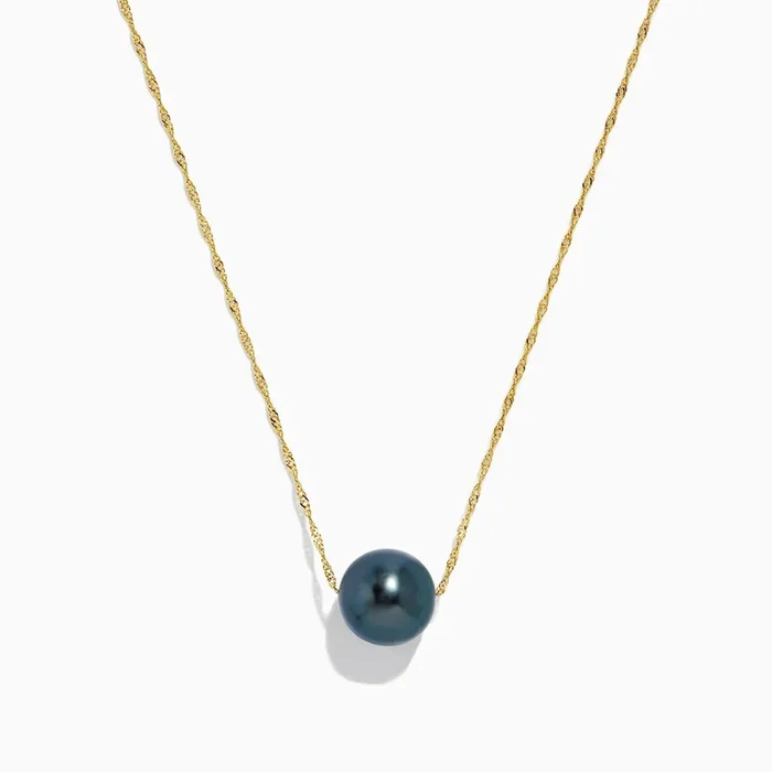 14K Yellow Gold Tahitian Pearl Necklace