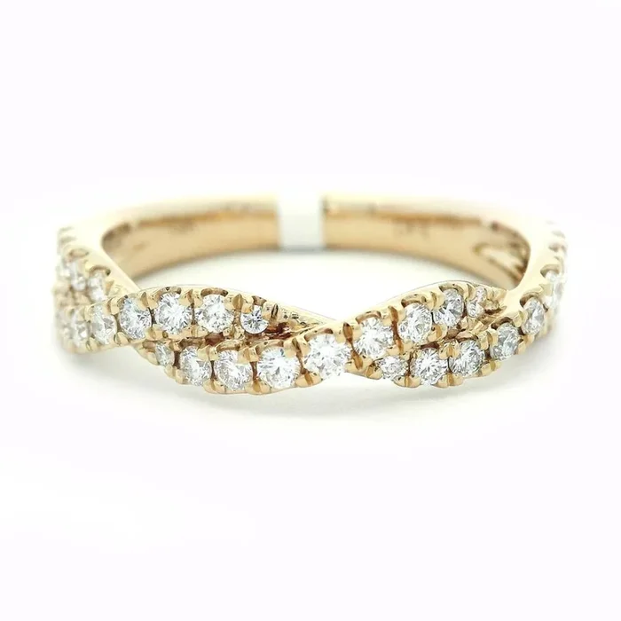 14K Yellow Gold Twist Diamond Ring