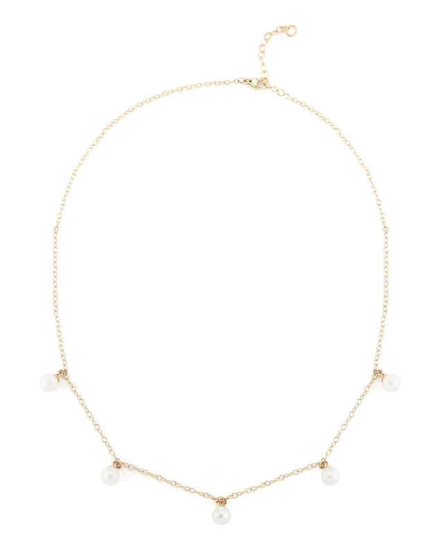 14kt 5 Point Pearl Necklace
