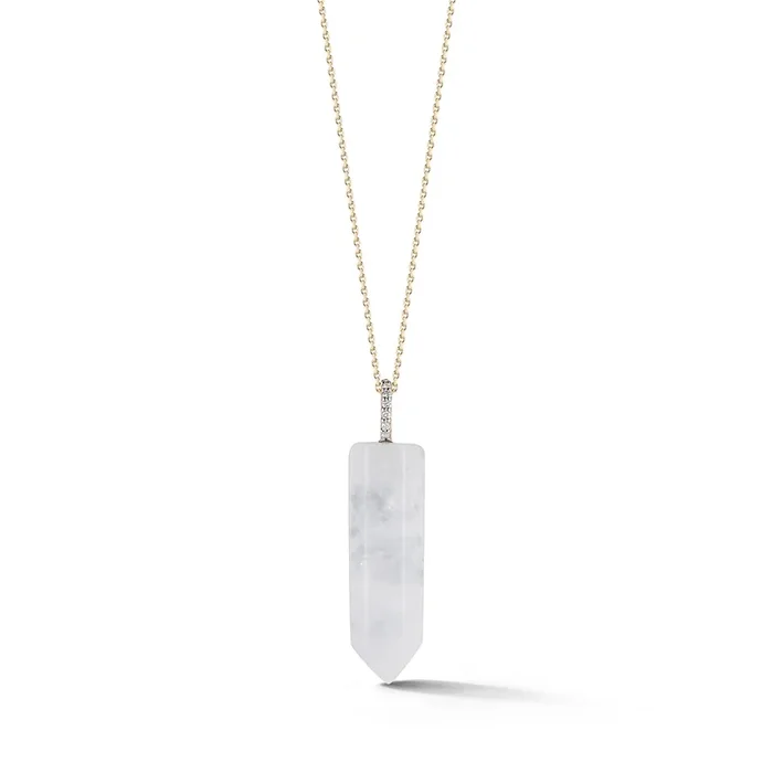 14kt Diamond Healing Crystal Necklace
