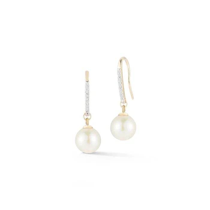 14kt Gold Single Pearl Drop Earrings