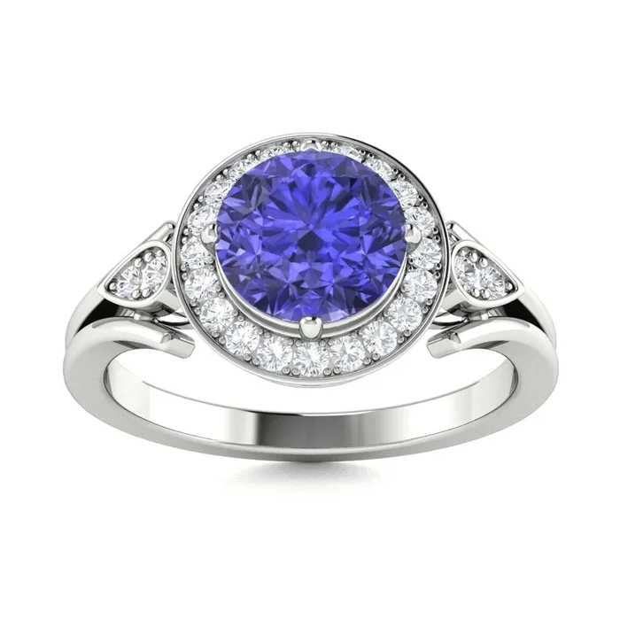 14KT Gold Tanzanite and Diamond Ring (Tanzanite 0.75 cts. White Diamond 0.08 cts.)