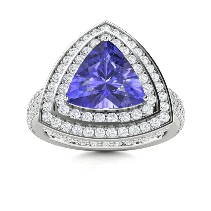 14KT Gold Tanzanite and Diamond Ring (Tanzanite 1.37 cts. White Diamond 0.76 cts.)