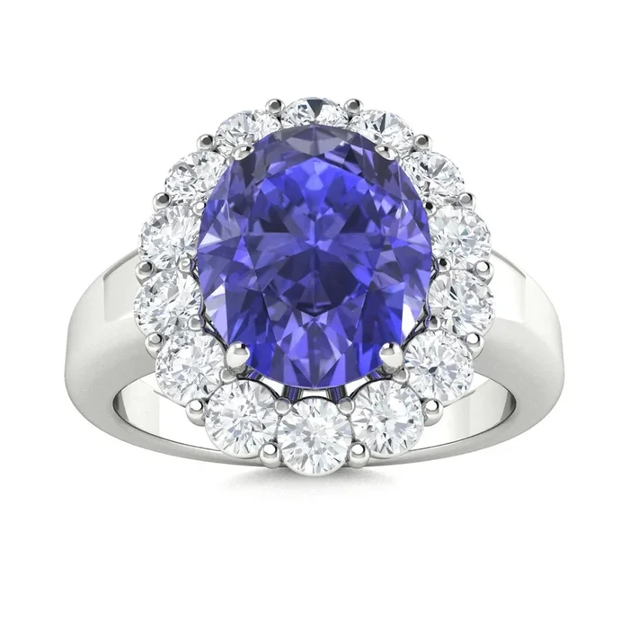 14KT Gold Tanzanite and Diamond Ring (Tanzanite 9.39 cts White Diamonds 2.01 cts)