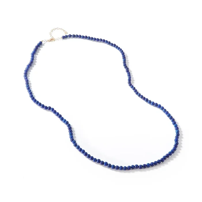 14kt Lapis Beaded Necklace 22″