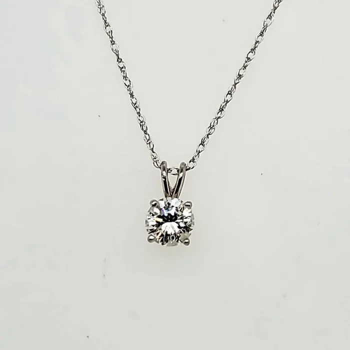14kt White Gold .50 carat Round Brilliant Cut Diamond Pendant