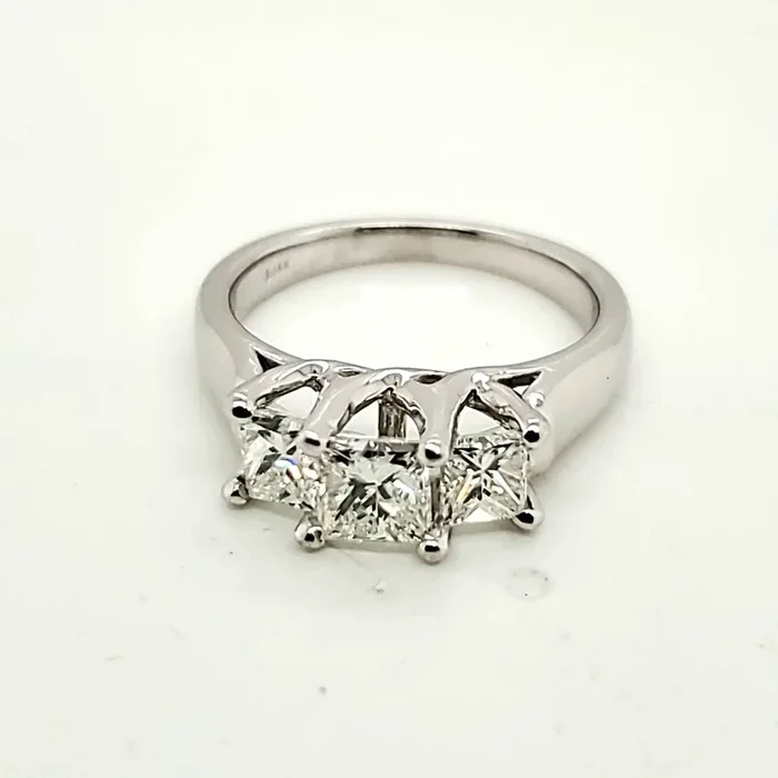 14kt White Gold .81 Carat Princess Cut Diamond Engagement Ring