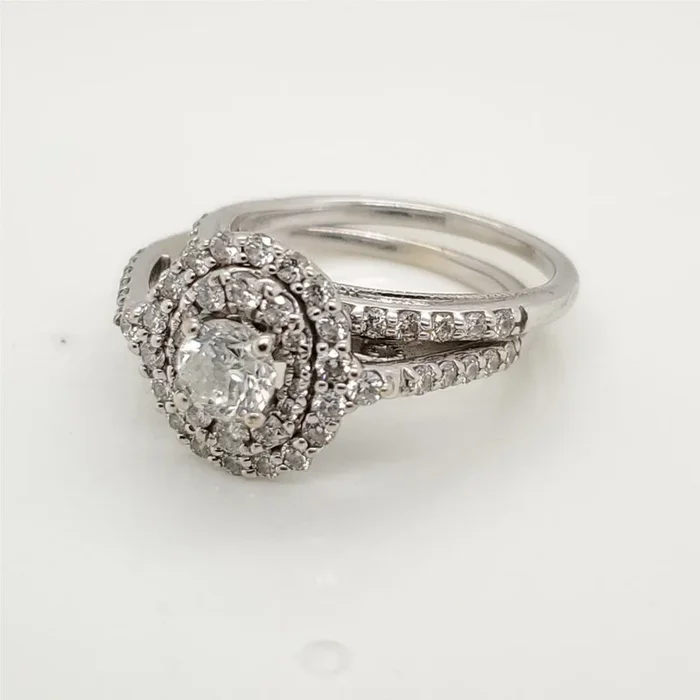 14kt White Gold and Diamond Wedding Set