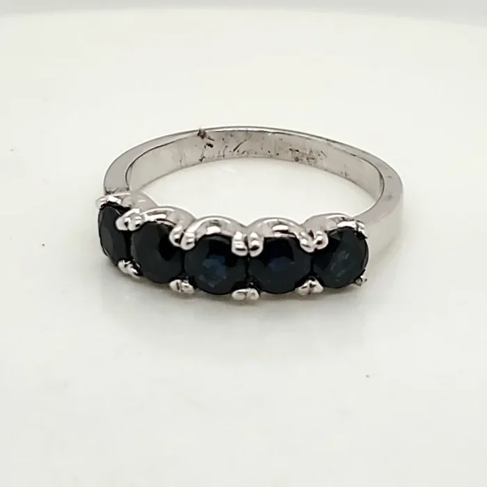 14kt White gold and Sapphire Band
