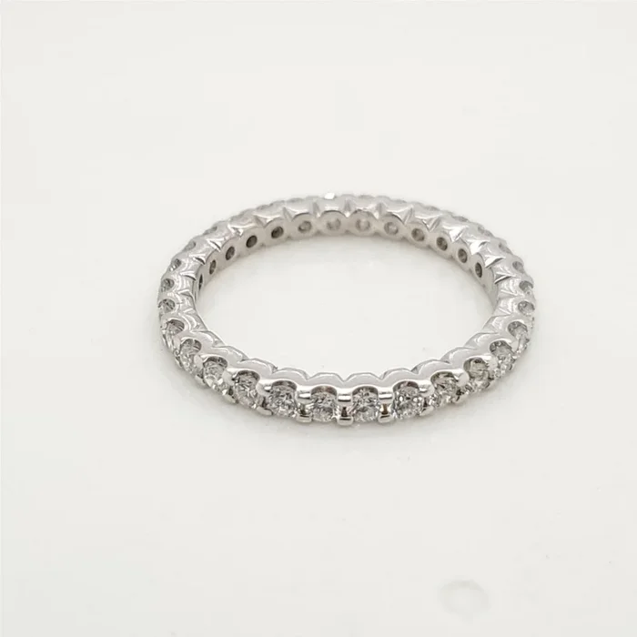 14kt White gold diamond Eternity Style Wedding Band