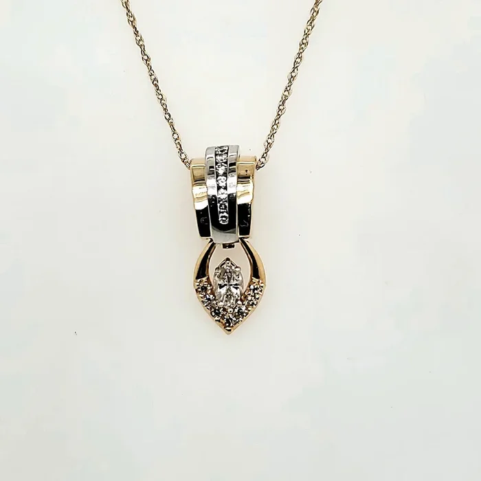 14kt Yellow Gold and Diamond Pendant Necklace