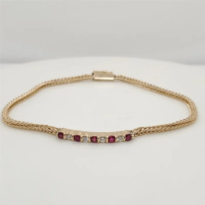 14kt Yellow Gold Ruby and Diamond Bracelet