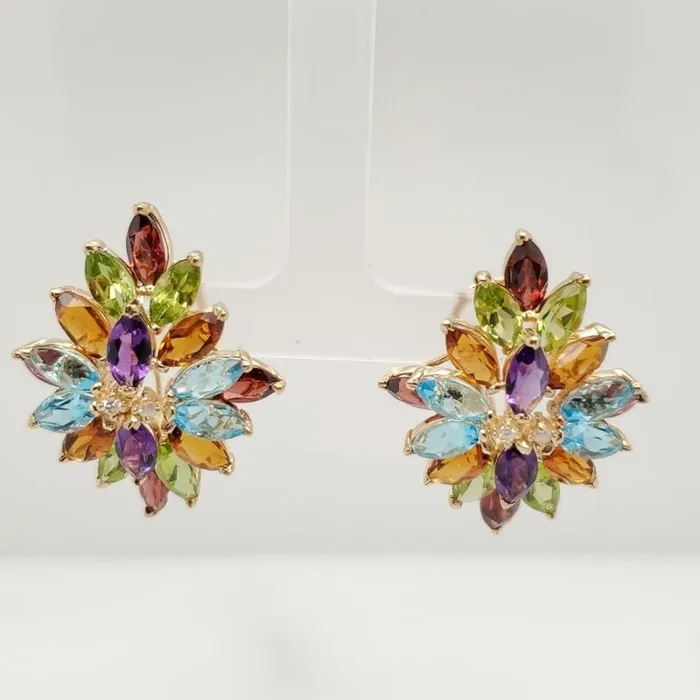 14kt Yellow Gold Semi Precious Earrings