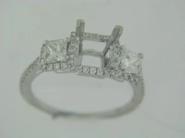 14Ktwg Diamond Semi-Mount With 2 Pr Cut Dia 0.61Ctw 66Br Dia 0.59Ctw 3.9Gr