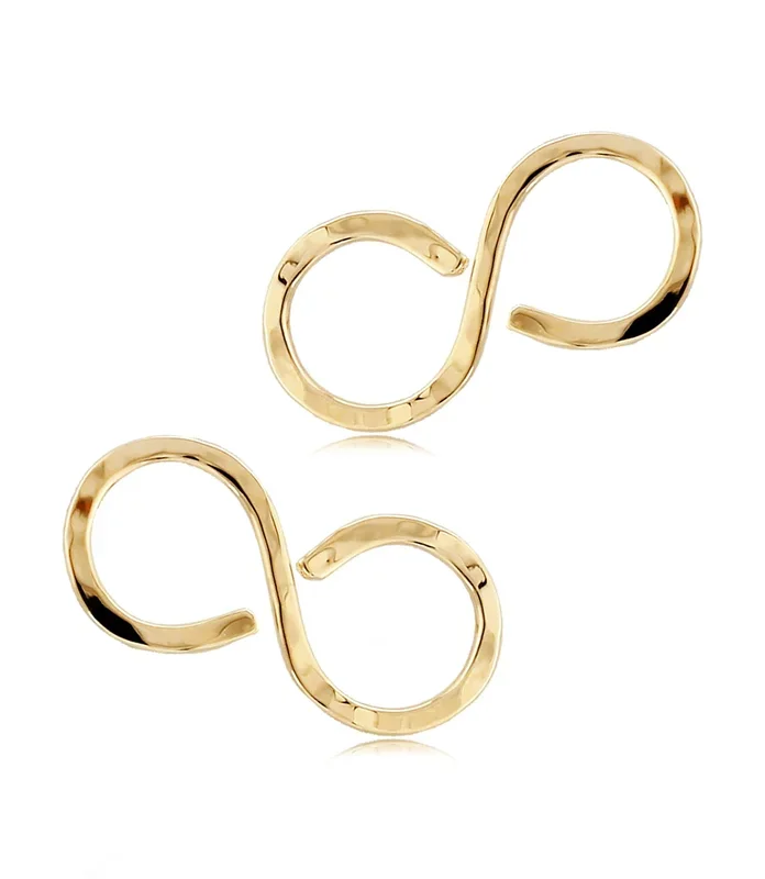 14KY Hammered Infinity Earrings