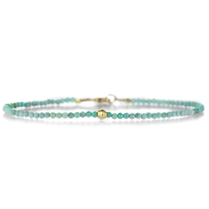 18k and Turquoise Beaded Bracelet