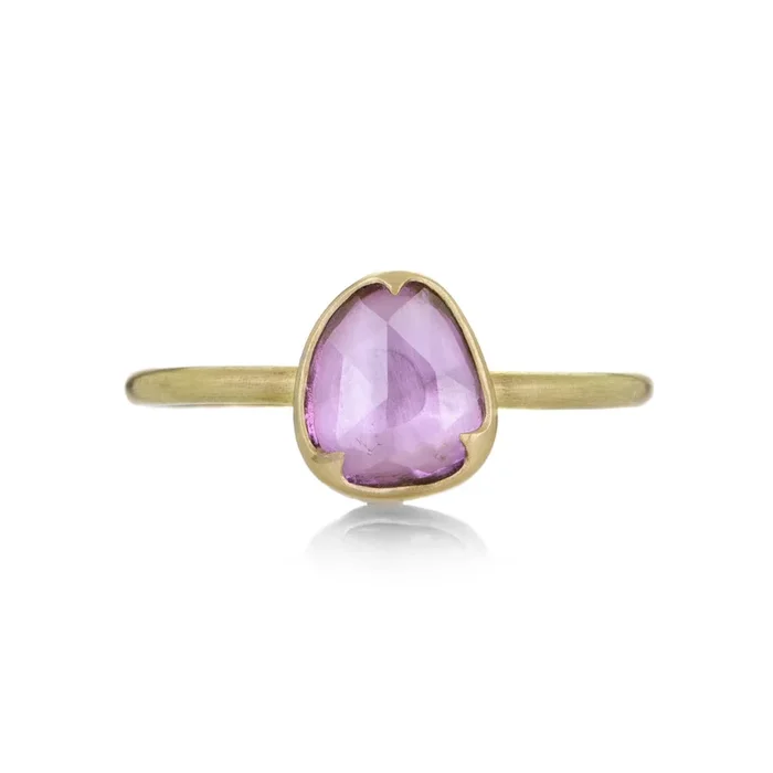 18k Asymmetrical Pink Sapphire Ring