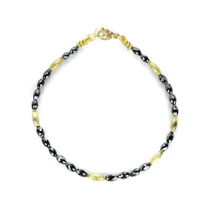 18k Black Diamond Bead Bracelet