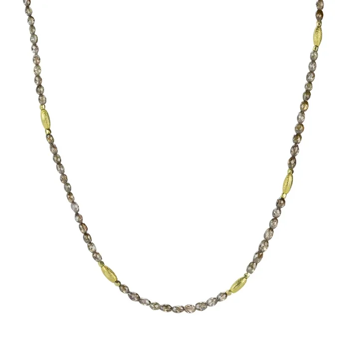 18k Brown Diamond Beaded Necklace