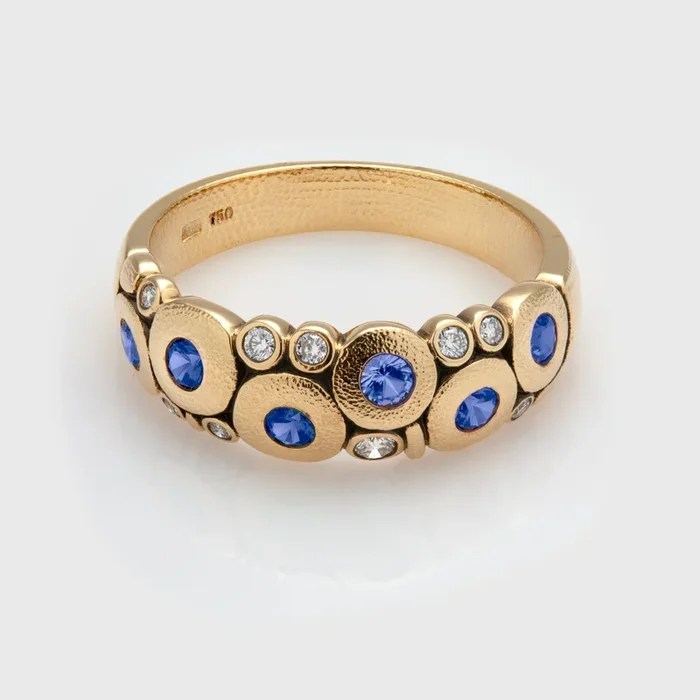 18K Candy Sapphire & Diamond Dome Ring