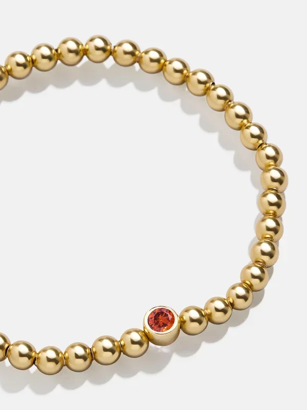 18K Gold Birthstone Pisa Bracelet – Garnet