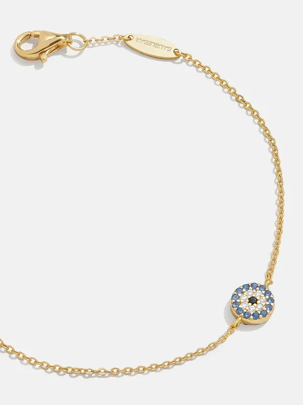 18K Gold Evil Eye Bracelet – Pavé Evil Eye