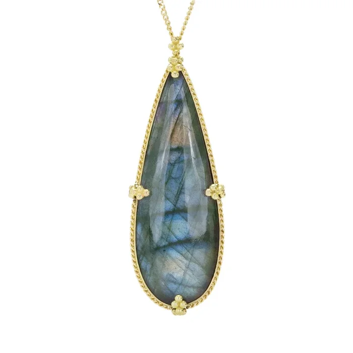 18k Gold Labradorite Necklace