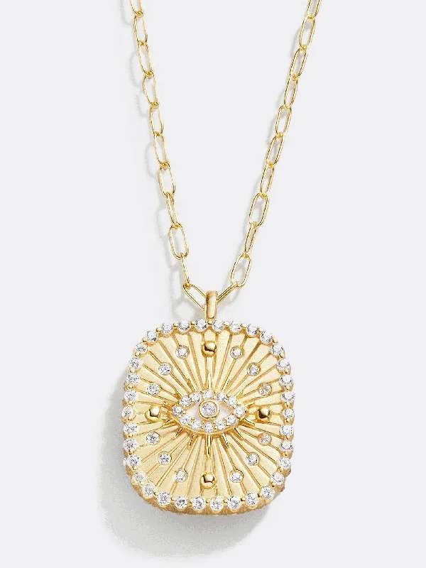 18K Gold Medallion Necklace – Evil Eye