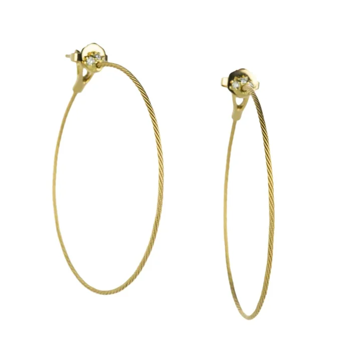 18k Gold Wire Hoop Earrings
