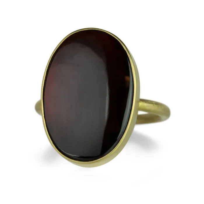 18k Oval Almandine Garnet Ring