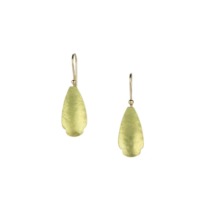 18k Pear Shaped Scallop Earrings