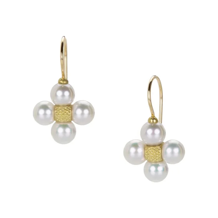 18k Pearl Sequence Drop Earrings