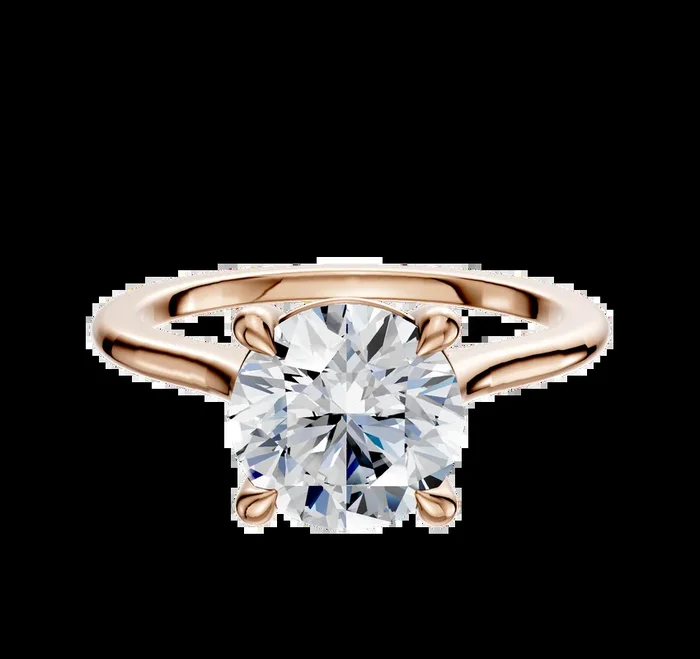 18K Rose Gold 4 Prong Basket Cathedral Dome 1.5mm Engagement Ring