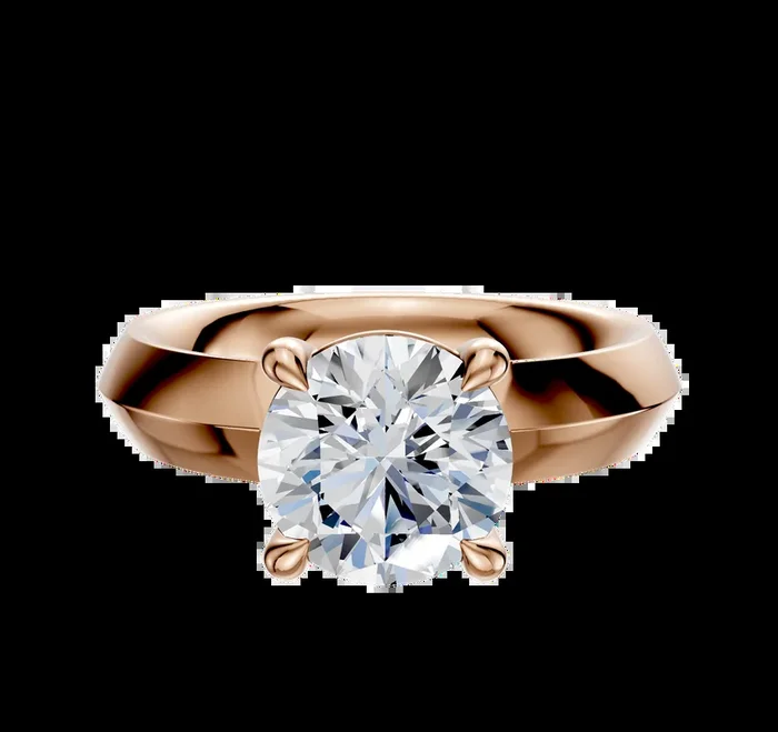 18K Rose Gold 4 Prong Basket Classic Knife Edge 4.0mm Engagement Ring