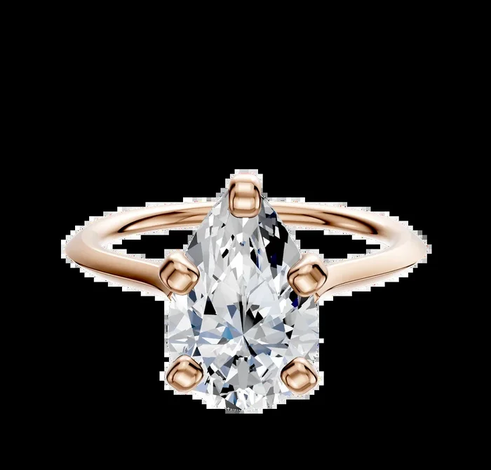 18K Rose Gold 4 Prong Cathedral Knife Edge 1.5mm Engagement Ring