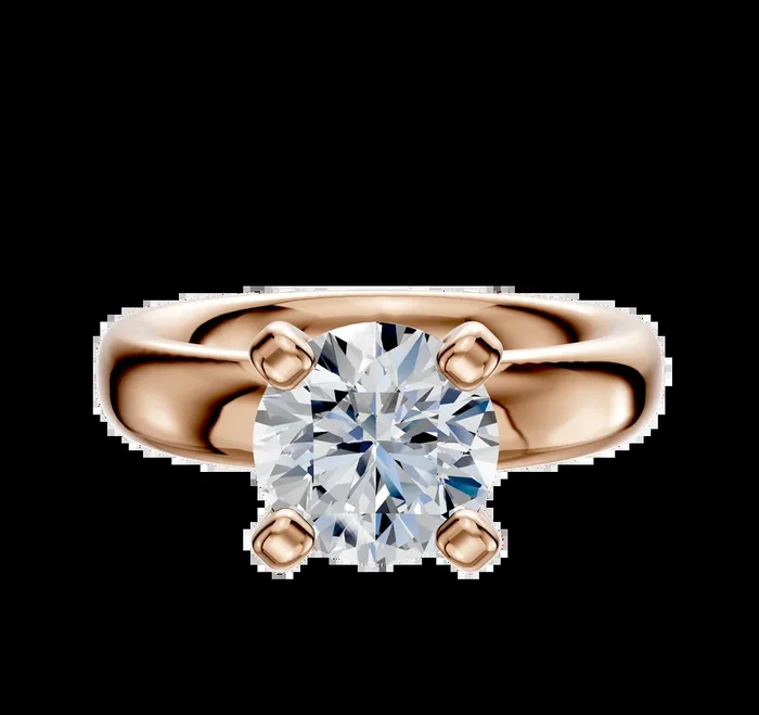 18K Rose Gold 4 Prong Classic Dome 4.0mm Engagement Ring