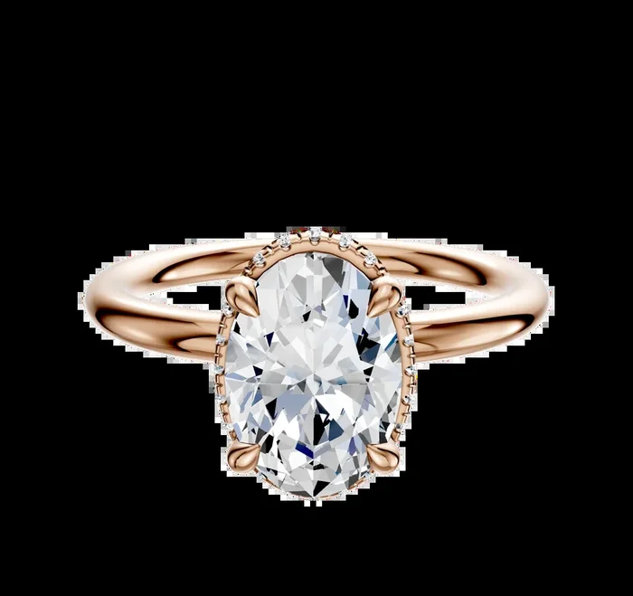 18K Rose Gold 4 Prong Collar Classic Dome 2.0mm Engagement Ring
