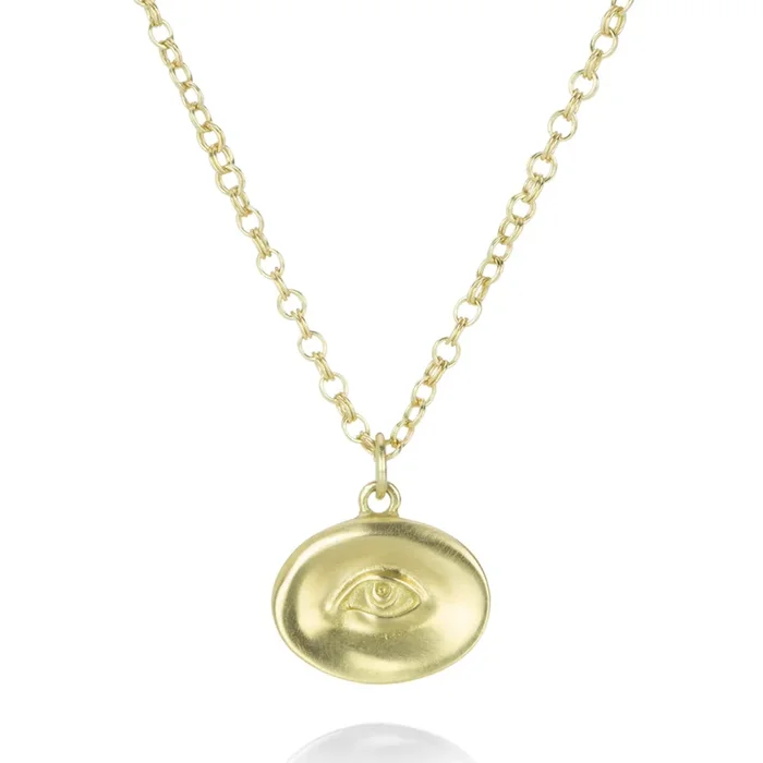 18k Small Eye Pendant Necklace