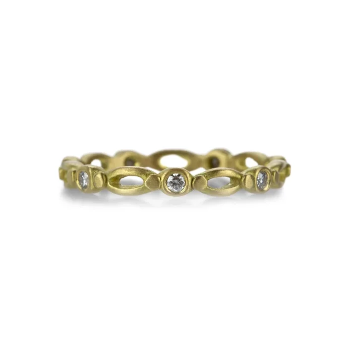 18k Small Goddess Band with Diamonds