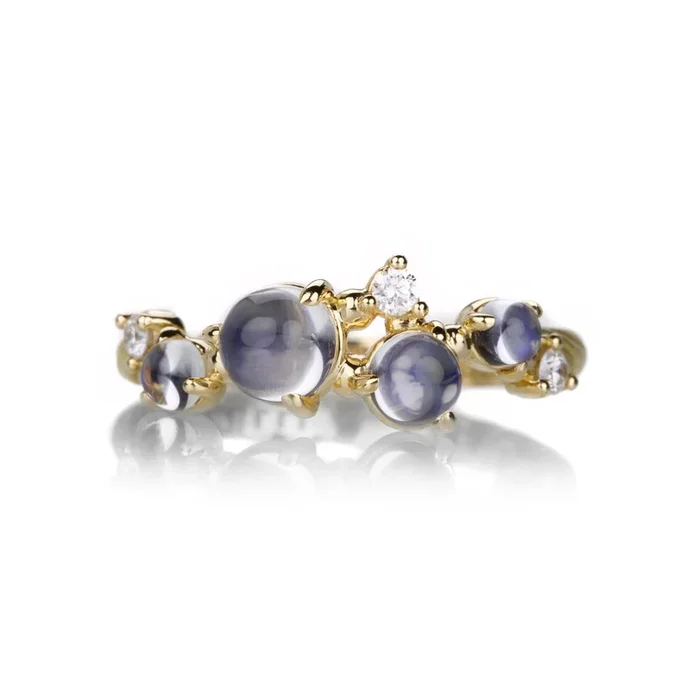 18k Small Moonstone Bubble Ring