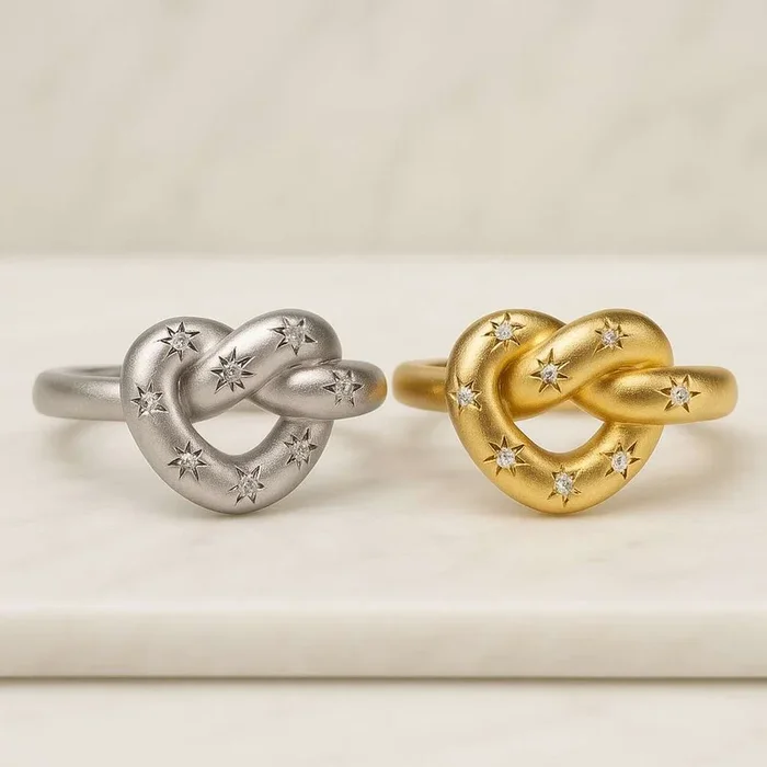 18K Solid Gold Love Ring For Girlfriend