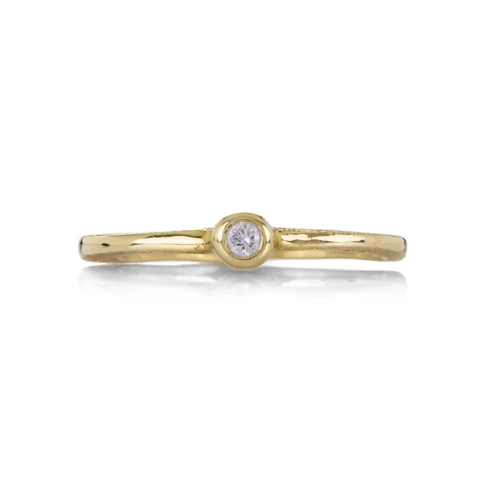 18k Textured Band with Diamond