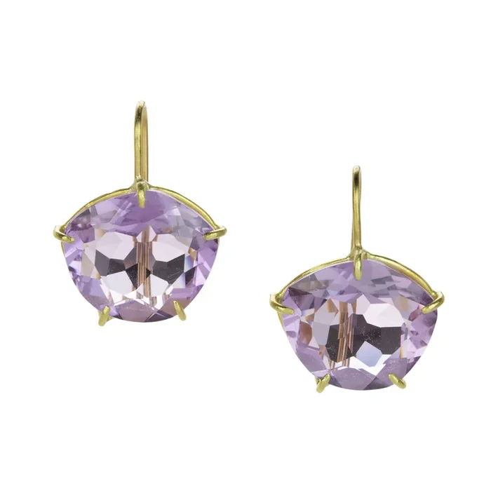 18k Violet Amethyst Petal Drop Earrings