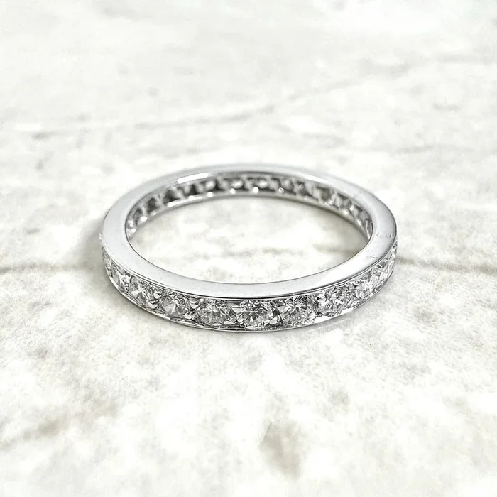 18K White Gold 0.75 Carat Natural Diamond Eternity Band Ring