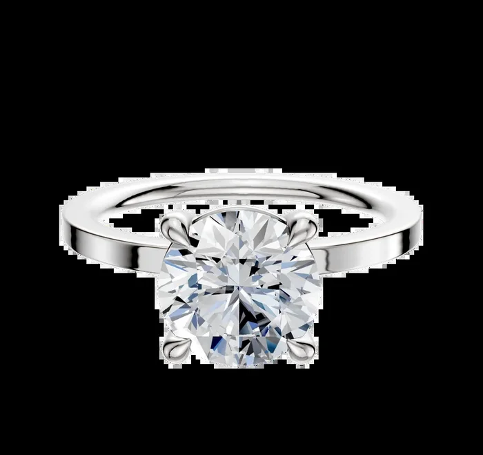 18K White Gold 4 Prong Basket Classic Flat 1.5mm Engagement Ring